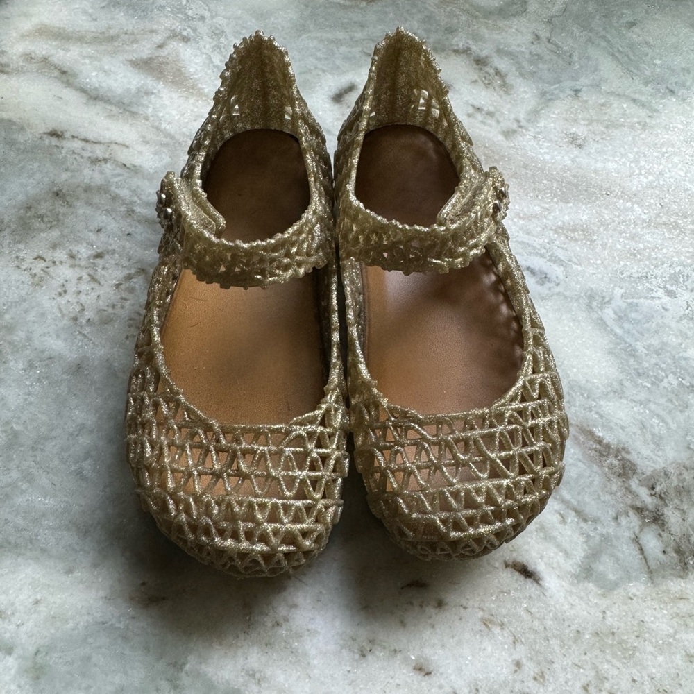 Mini Melissa Campana Gold Sandals